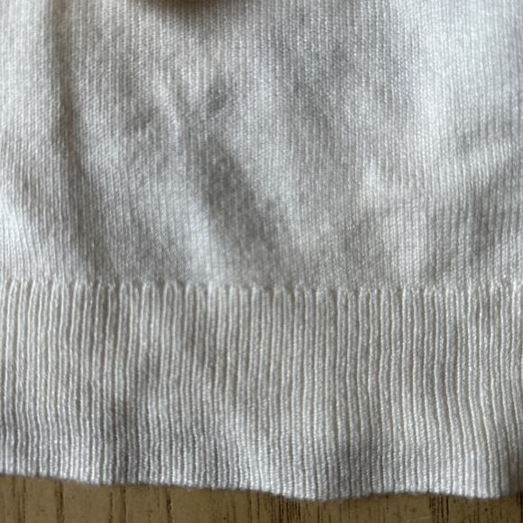 VTG 90s y2k Guess studded sweater Logo Turtleneck Large Rhinestones Studs cream - Picture 9 of 12